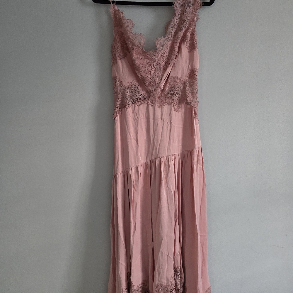 Anthropologie BHLDN Evelyn Lace V-neck High-low Midi Dress Medium - Picture 8 of 16